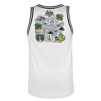 Carte au trésor du Dragon - Maillot de basket Homme - blanc/noir - Dos - AI Model Male 185 dark (185cm)