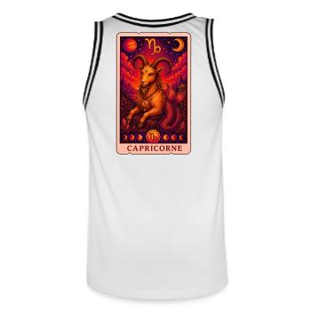 Tarot Capricorne - Maillot de basket Homme - blanc/noir - Dos - AI Model Male 185 dark (185cm)