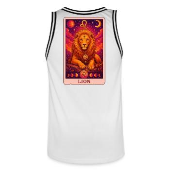 Leo Tarot - Männer Basketball-Trikot - Weiß/Schwarz - Hinten - AI Model Male 185 dark (185cm)