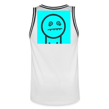 Verzweifeltes Gesicht - Männer Basketball-Trikot - Weiß/Schwarz - Hinten - AI Model Male 185 dark (185cm)