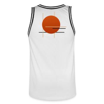 Solar circle and abstract lines - Men's Basketball Jersey - white/black - Back - AI Model Male 185 dark (185cm)