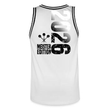 Darts Champion 2026 Kreisliga shirt black white - Men's Basketball Jersey - white/black - Back - AI Model Male 185 dark (185cm)
