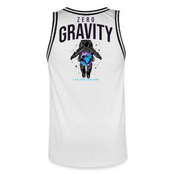 Zero Gravity Astronaut Erde Weltraum - Männer Basketball-Trikot - Weiß/Schwarz - Hinten - AI Model Male 185 dark (185cm)