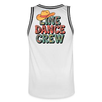 Troupe de danse country - Maillot de basket Homme - blanc/noir - Dos - AI Model Male 185 dark (185cm)
