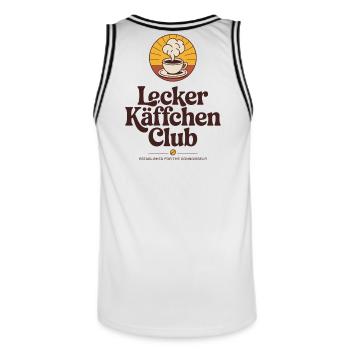 Coffee Delicious, Coffee Club, Espresso Cafe, Barista - Maillot de basket Homme - blanc/noir - Dos - AI Model Male 185 dark (185cm)