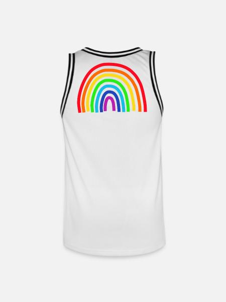 Regenbogen bunt - Männer Basketball-Trikot - Weiß/Schwarz