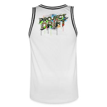 Camouflage Project Drift Tuner Street Style - Men's Basketball Jersey - white/black - Back - AI Model Male 185 dark (185cm)