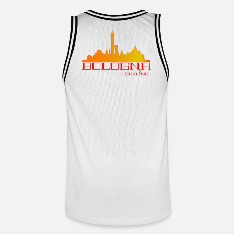 Bologna Skyline Arancione Rosso - Maglia da basket per uomo - bianco/nero