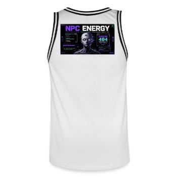 NPC ENERGY ERROR 404 - Männer Basketball-Trikot - Weiß/Schwarz - Hinten - AI Model Male 185 dark (185cm)