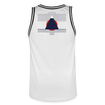 Japan Mount Fuji - Männer Basketball-Trikot - Weiß/Schwarz - Hinten - AI Model Male 185 dark (185cm)