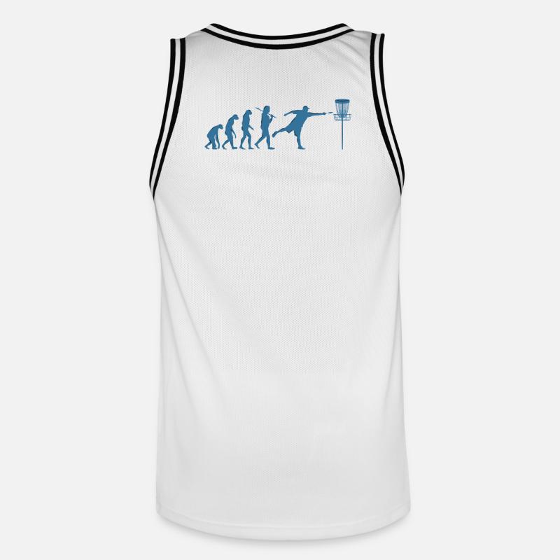 Disc Golf Evolution - Männer Basketball-Trikot - Weiß/Schwarz