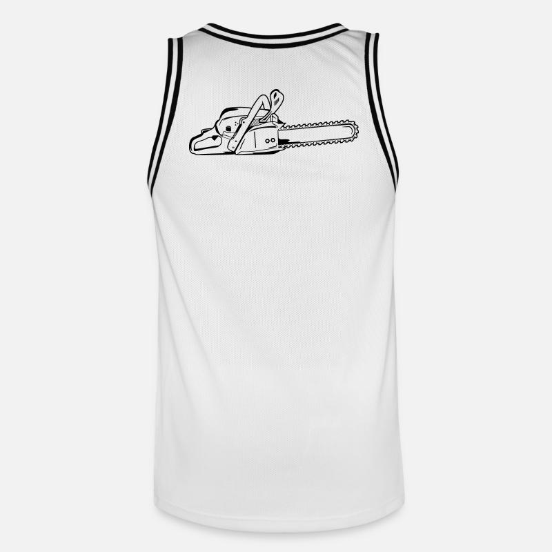 Motosega - Maglia da basket per uomo - bianco/nero