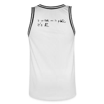 Si vous me voyez, c’est une faute de frappe d’IA qui dit - Maillot de basket Homme - blanc/noir - Dos - AI Model Male 185 dark (185cm)