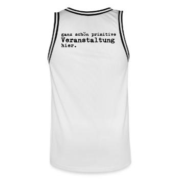 Primitive Veranstaltung T-Shirt - Männer Basketball-Trikot - Weiß/Schwarz - Hinten - AI Model Male 185 dark (185cm)