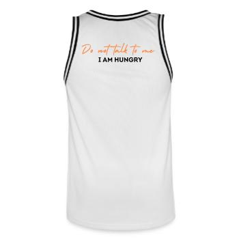 Do not talk to me I am hungry - Männer Basketball-Trikot - Weiß/Schwarz - Hinten - AI Model Male 185 dark (185cm)