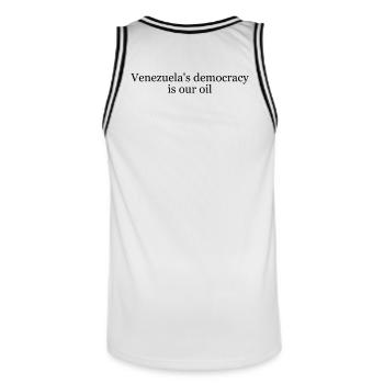 Pétrole du Venezuela - Maillot de basket Homme - blanc/noir - Dos - AI Model Male 185 dark (185cm)