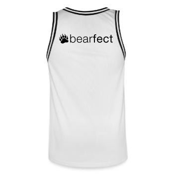 Bearfect - Männer Basketball-Trikot - Weiß/Schwarz - Hinten - AI Model Male 185 dark (185cm)