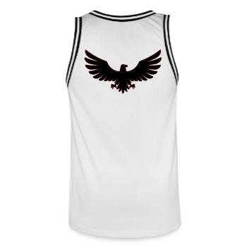 Eagle Eagles Eagle bird bird falcon hawk symbol art - Men's Basketball Jersey - white/black - Back - AI Model Male 185 dark (185cm)