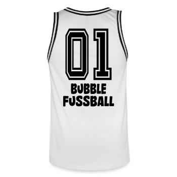 Bubble Soccer No. 1 Sport Bumperball - Men's Basketball Jersey - white/black - Back - AI Model Male 185 dark (185cm)
