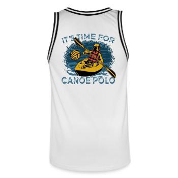 C’est l’heure du canoë-polo - Maillot de basket Homme - blanc/noir - Dos - AI Model Male 185 dark (185cm)