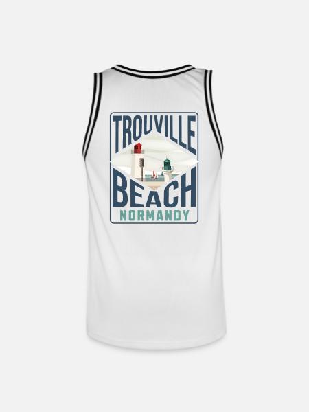 Trouville beach Normandy blc - Men's Basketball Jersey - white/black