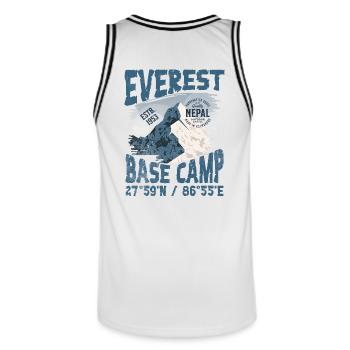 Everest Base Camp Nepal Copy - Men's Basketball Jersey - white/black - Back - AI Model Male 185 dark (185cm)