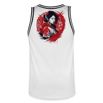 Mädchen Street Style - Männer Basketball-Trikot - Weiß/Schwarz - Hinten - AI Model Male 185 dark (185cm)