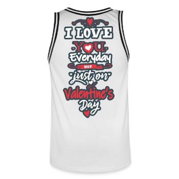 Amour au quotidien pas juste Valentine - Maillot de basket Homme - blanc/noir - Dos - AI Model Male 185 dark (185cm)