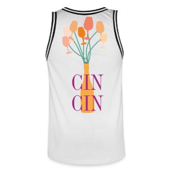 Aperitif Typografie - Männer Basketball-Trikot - Weiß/Schwarz - Hinten - AI Model Male 185 dark (185cm)