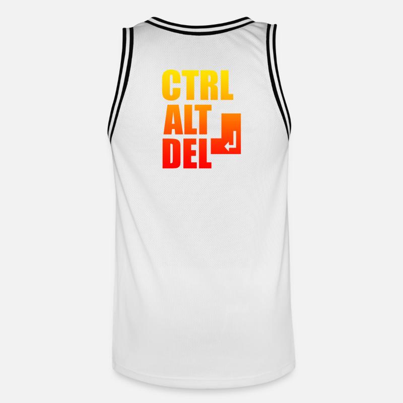 computer - Maglia da basket per uomo - bianco/nero