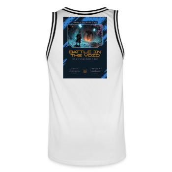 Space Samurai - Schlacht in der Leere - Männer Basketball-Trikot - Weiß/Schwarz - Hinten - AI Model Male 185 dark (185cm)