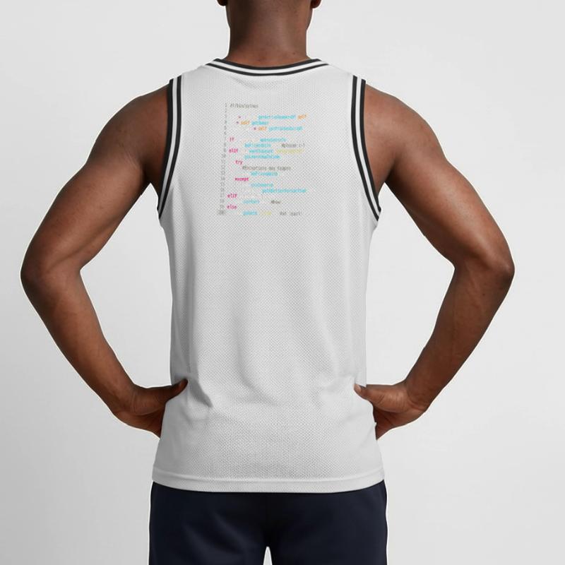 Être amis avec les programmeurs (en Python) Maillot de basket Homme
