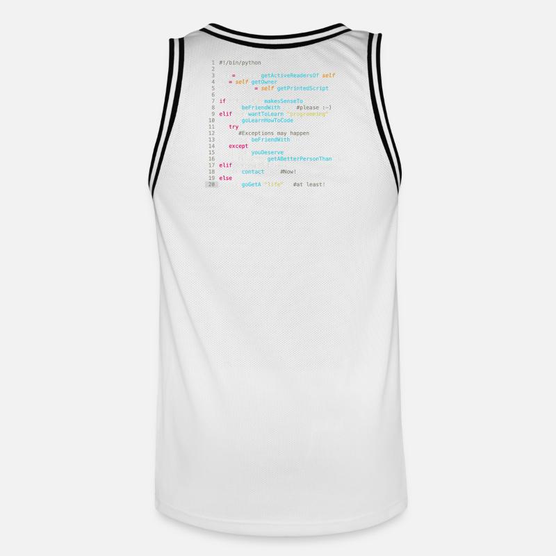 Sei mit Programmierern befreundet (in Python) - Männer Basketball-Trikot - Weiß/Schwarz