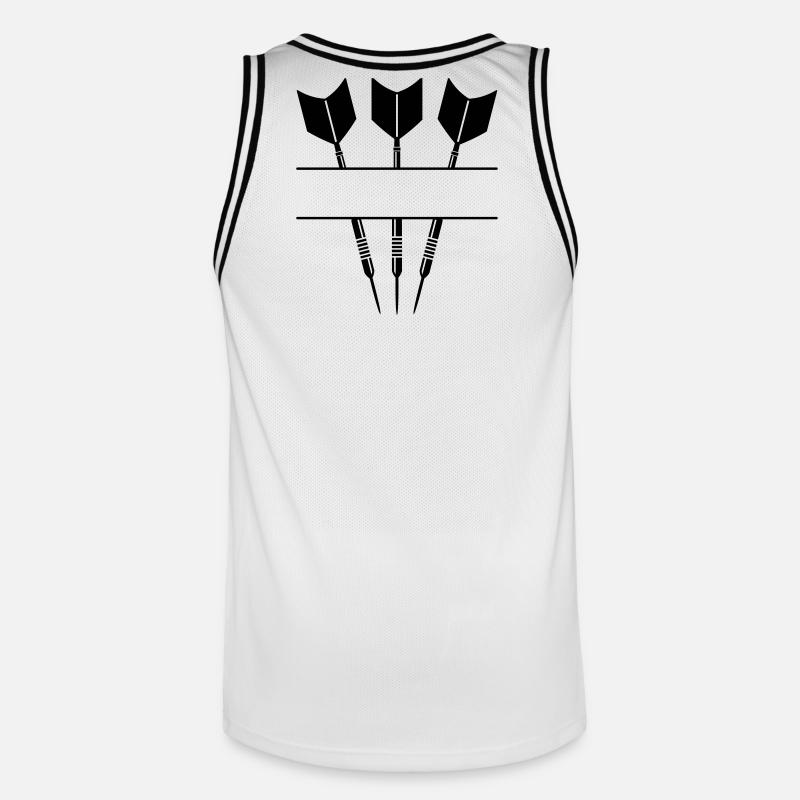 Drei Darts einfarbig mit Textzeile. - Männer Basketball-Trikot - Weiß/Schwarz
