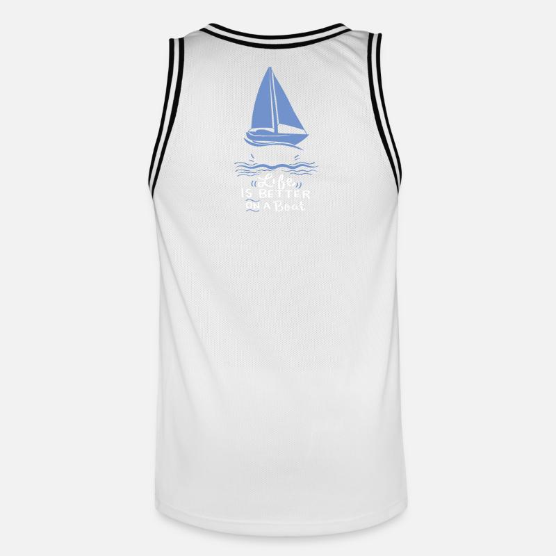 Barca a vela a vela - Maglia da basket per uomo - bianco/nero