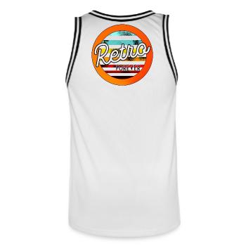 Rétro pour toujours - Maillot de basket Homme - blanc/noir - Dos - AI Model Male 185 dark (185cm)