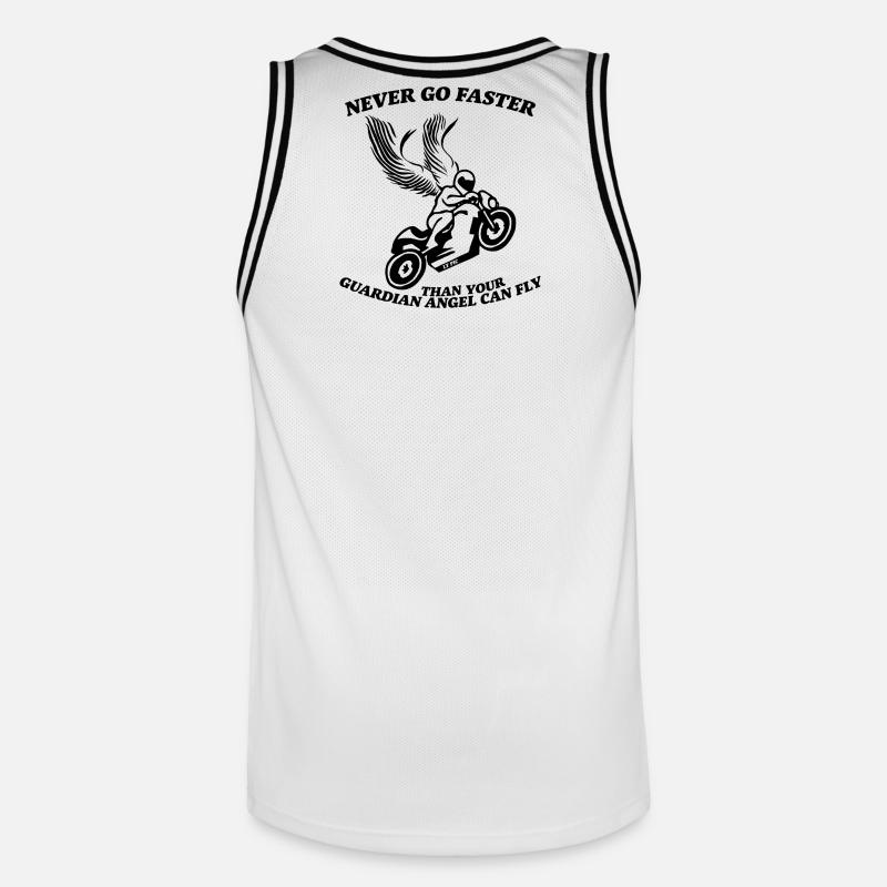 Non andare mai più veloce di quanto il tuo angelo custode possa volare - Maglia da basket per uomo - bianco/nero