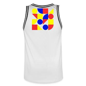 form, geometry, art, Bauhaus - Men's Basketball Jersey - white/black - Back - AI Model Male 185 dark (185cm)