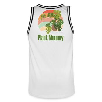 Plant Mommy Vintage Pflanzen Geschenk Pflanzenmama - Männer Basketball-Trikot - Weiß/Schwarz - Hinten - AI Model Male 185 dark (185cm)