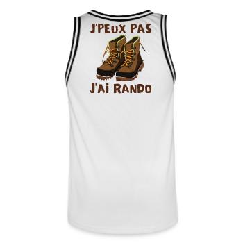 rando, randonnée, randonneur - Maillot de basket Homme - blanc/noir - Dos - AI Model Male 185 dark (185cm)