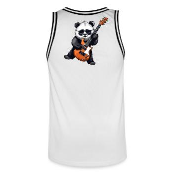 guitare, guitariste, jouer de la guitare - Maillot de basket Homme - blanc/noir - Dos - AI Model Male 185 dark (185cm)