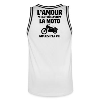 Motorrad, Motorradfan, Biker, Biker - Männer Basketball-Trikot - Weiß/Schwarz - Hinten - AI Model Male 185 dark (185cm)