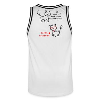 Bonjour chien et chat - Maillot de basket Homme - blanc/noir - Dos - AI Model Male 185 dark (185cm)