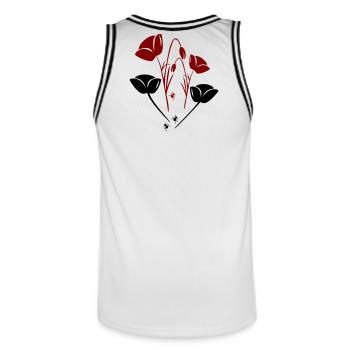 Tulpen mit Ameisen - Männer Basketball-Trikot - Weiß/Schwarz - Hinten - AI Model Male 185 dark (185cm)