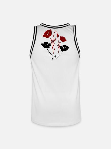 Tulips with ants - Men's Basketball Jersey - white/black