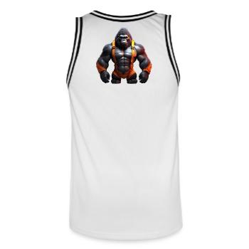 Gorilla Force Primas Ideales Geschenk - Männer Basketball-Trikot - Weiß/Schwarz - Hinten - AI Model Male 185 dark (185cm)