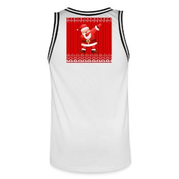 Frohe Weihnachten, frohe Feiertage, Weihnachtsmann - Männer Basketball-Trikot - Weiß/Schwarz - Hinten - AI Model Male 185 dark (185cm)