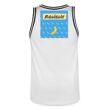 Banana - Männer Basketball-Trikot - Weiß/Schwarz - Hinten - AI Model Male 185 dark (185cm)