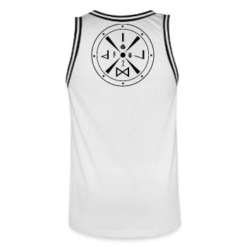 Bouclier Viking Teutons - Maillot de basket Homme - blanc/noir - Dos - AI Model Male 185 dark (185cm)