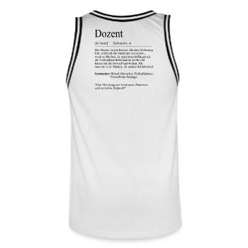 University Saying "Lecturer" Student Gift, Students - Men's Basketball Jersey - white/black - Back - AI Model Male 185 dark (185cm)